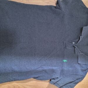 Polo by Ralph Lauren Charcoal Polo with Green Emblem
